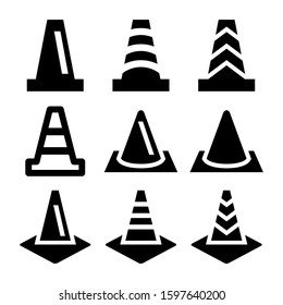 traffic cone icon isolated sign symbol vector illustration - Collection of high quality black style vector icons
