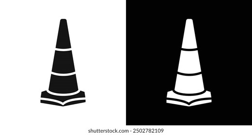 Traffic cone icon line art vector