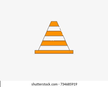 Traffic cone icon in line design.