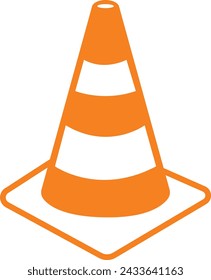 Traffic Cone Icon Line and Flat Solid Logo. Cone Symbol Glyph Vector, Logo cone de chantier. Road Trip Icons, Traffic cone flat sign design pictogram symbol. No traffic jam icon UX UI.