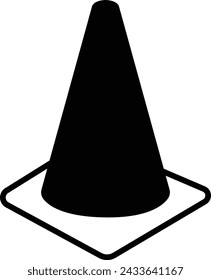 Traffic Cone Icon Line and Flat Solid Logo. Cone Symbol Glyph Vector, Logo cone de chantier. Road Trip Icons, Traffic cone flat sign design pictogram symbol. No traffic jam icon UX UI.