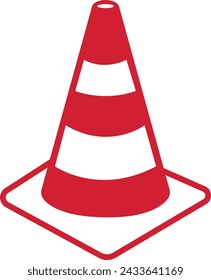 Traffic Cone Icon Line and Flat Solid Logo. Cone Symbol Glyph Vector, Logo cone de chantier. Road Trip Icons, Traffic cone flat sign design pictogram symbol. No traffic jam icon UX UI.