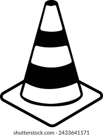 Traffic Cone Icon Line and Flat Solid Logo. Cone Symbol Glyph Vector, Logo cone de chantier. Road Trip Icons, Traffic cone flat sign design pictogram symbol. No traffic jam icon UX UI.