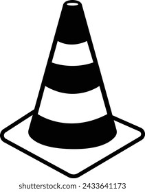 Traffic Cone Icon Line and Flat Solid Logo. Cone Symbol Glyph Vector, Logo cone de chantier. Road Trip Icons, Traffic cone flat sign design pictogram symbol. No traffic jam icon UX UI.