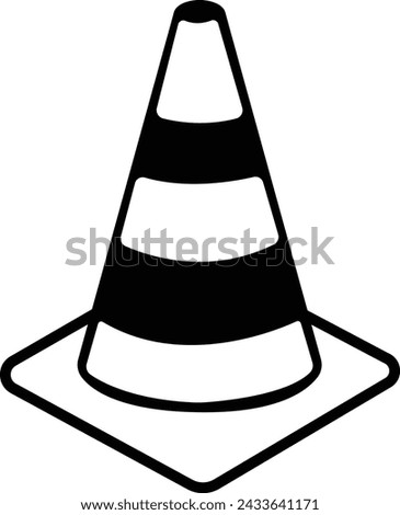 Traffic Cone Icon Line and Flat Solid Logo. Cone Symbol Glyph Vector, Logo cone de chantier. Road Trip Icons, Traffic cone flat sign design pictogram symbol. No traffic jam icon UX UI.