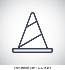 Traffic cone icon in line style