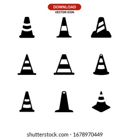 icono de cono de tráfico o logotipo símbolo de signo aislado ilustración vectorial - Colección de iconos vectoriales de estilo negro de alta calidad
