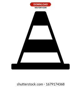 icono de cono de tráfico o logotipo símbolo de signo aislado ilustración vectorial - iconos vectoriales de estilo negro de alta calidad
