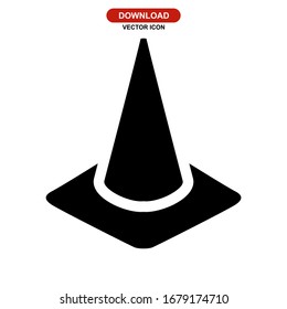 icono de cono de tráfico o logotipo símbolo de signo aislado ilustración vectorial - iconos vectoriales de estilo negro de alta calidad
