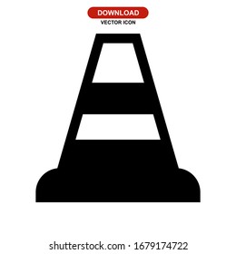 traffic cone icon or logo isolated sign symbol vector illustration - high quality black style vector icons
