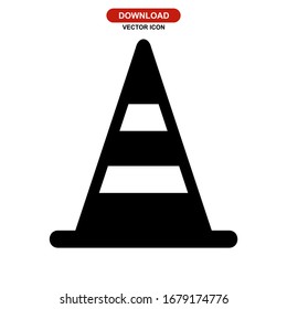 traffic cone icon or logo isolated sign symbol vector illustration - high quality black style vector icons
