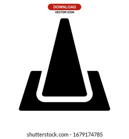 traffic cone icon or logo isolated sign symbol vector illustration - high quality black style vector icons
