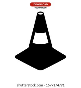 icono de cono de tráfico o logotipo símbolo de signo aislado ilustración vectorial - iconos vectoriales de estilo negro de alta calidad
