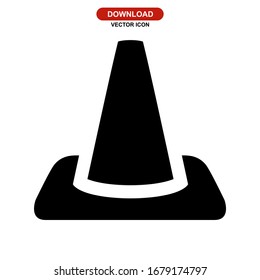 traffic cone icon or logo isolated sign symbol vector illustration - high quality black style vector icons
