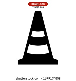 traffic cone icon or logo isolated sign symbol vector illustration - high quality black style vector icons
