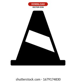 traffic cone icon or logo isolated sign symbol vector illustration - high quality black style vector icons
