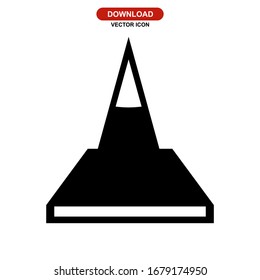 icono de cono de tráfico o logotipo símbolo de signo aislado ilustración vectorial - iconos vectoriales de estilo negro de alta calidad
