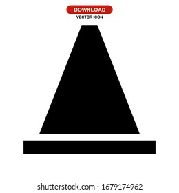 icono de cono de tráfico o logotipo símbolo de signo aislado ilustración vectorial - iconos vectoriales de estilo negro de alta calidad
