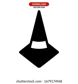 traffic cone icon or logo isolated sign symbol vector illustration - high quality black style vector icons
