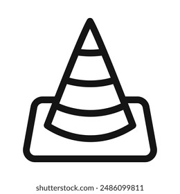 Traffic cone icon mark in filled style