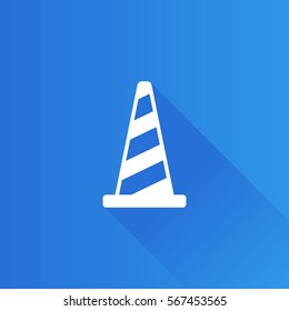 Traffic cone icon in Metro user interface color style. Road construction warning