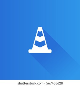 Traffic cone icon in Metro user interface color style. Road construction warning