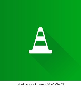 Traffic cone icon in Metro user interface color style. Road construction warning