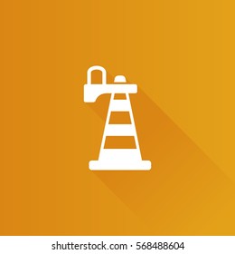 Traffic cone icon in Metro user interface color style. Road construction warning