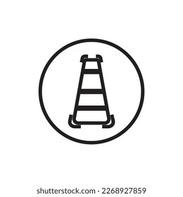 Icono de cono de tráfico en el fondo para diseño gráfico y web. Símbolo de concepto de ilustración creativa para aplicación web o móvil