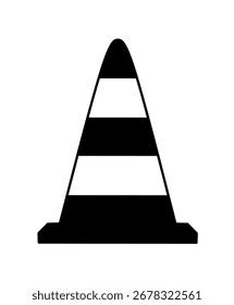 traffic cone icon on white background