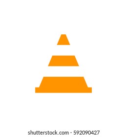 Traffic cone icon. Orange icon