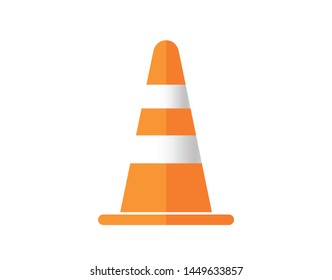Traffic cone icon. Orange traffic cone vector design. 