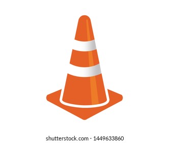 Traffic cone icon. Orange traffic cone vector design. 