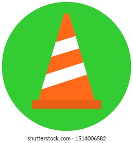 Traffic cone icon. Orange traffic cone vector design