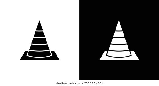 Traffic cone icon Outline sign symbol set