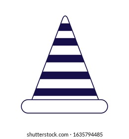 traffic cone icon over white background, fla design, vector illustration