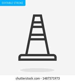 Traffic Cone Icon Pixel Perfect Editable Stroke Vector