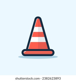 Verkehrssymbol. Sicherheitspylon aus roten Streifen. Vektorgrafik