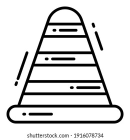 Traffic Cone icon related Map location and navigation line icon. Traffic and travel vector icon.