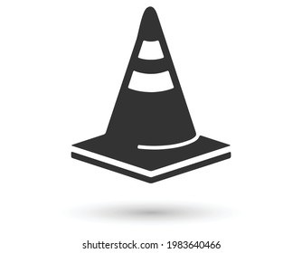 The traffic cone icon. Safety and attention, danger, warning symbol. Flat Vector illustration