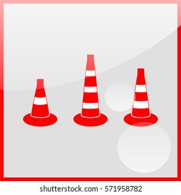Traffic cone icon set.