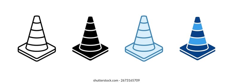 Traffic Cone Icon Set Multiple Style Collection