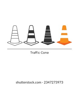 Traffic Cone Icon Set Vector Design.