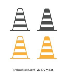 Traffic Cone Icon Set Vector Design. 