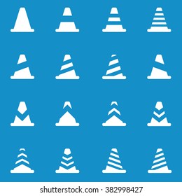 Traffic cone icon set . Vector illustration