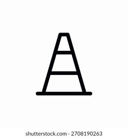 Vector de signo de icono de cono de tráfico