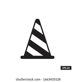 Traffic Cone Icon, Traffic Cone Sign/Symbol Vector
