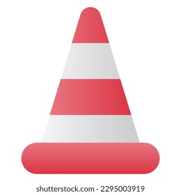 traffic cone icon, simple flat gradient icon