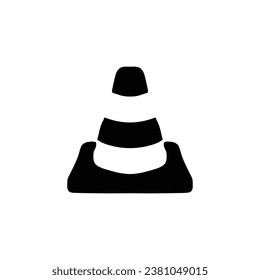 Traffic cone icon. Simple style traffic secure theme poster background symbol. Traffic cone brand logo design element. Traffic cone t-shirt printing. Vector for sticker.