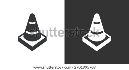 Traffic Cone icon. Solid glyph series icon